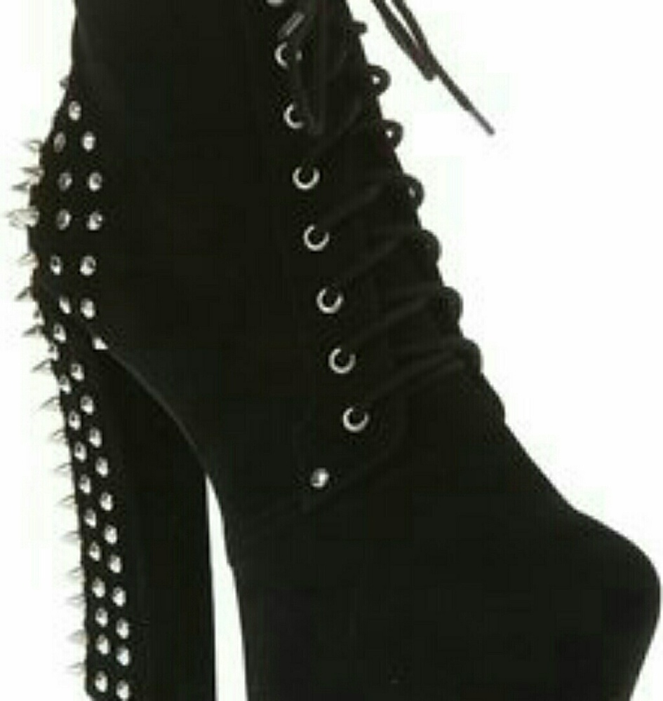 Fahrenheit Black Suede Studded Stiletto Booties
